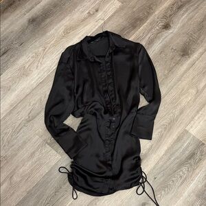 Zara Black Satin Dress